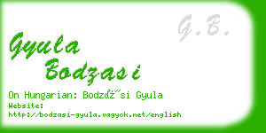 gyula bodzasi business card